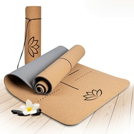 Wellax Yogamatte Kork – 100% natürliche Yogamatte rutschfest